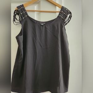 Black blouse with strappy shoulders